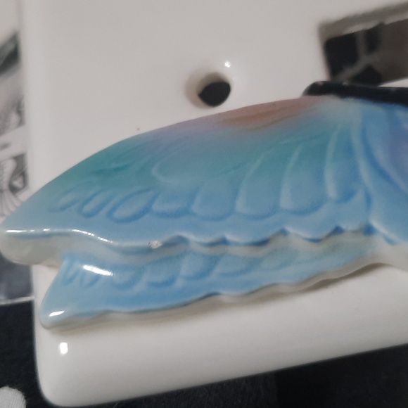 Vintage Handpainted Ceramic 3D Butterfly Light Switch Cover - Picture 8 of 8